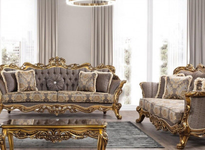 Garnitur Sofagarnitur 3+3 Sitzer Sofa Sofas Barock Set Luxus Barock Wohnzimmer