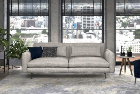 Graues Sofa Sofakollektion Sitzmöbel Set Wohnzimmermöbel Couch Textil