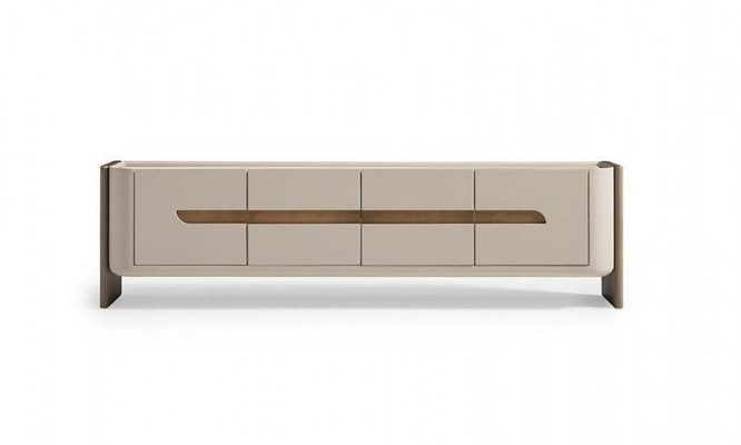 Sideboard RTV Lowboard TV Ständer Beige Holz Wohnzimmer Schrank Modern