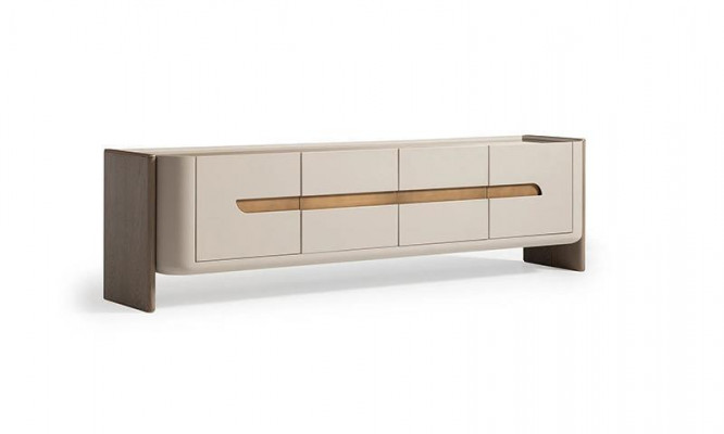 Sideboard RTV Lowboard TV Ständer Beige Holz Wohnzimmer Schrank Modern