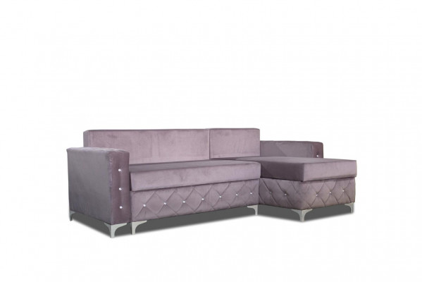 Ecksofa Samt Couch Schlafsofa Luxus Möbel Wohnlandschaft Sofa L-form Polster Neu