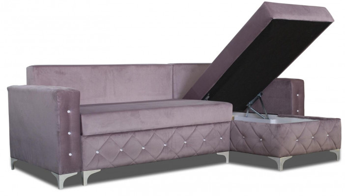 Ecksofa Samt Couch Schlafsofa Luxus Möbel Wohnlandschaft Sofa L-form Polster Neu