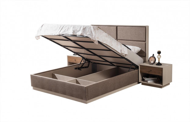  Schlafzimmer Set Luxus Bett und Nachttisch Kleiderschrank 3tlg Möbel