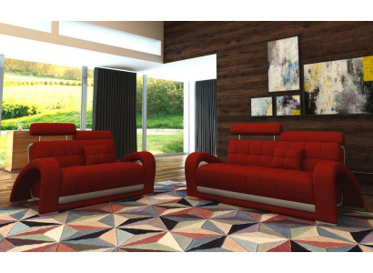 Ledersofa Couch Wohnlandschaft 3+2 Sitzer Design Modern Sofa 2232