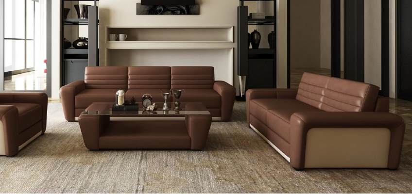 Ledersofa Couch Wohnlandschaft 3+2 Sitzer Design Modern Sofa Wohnzimmer