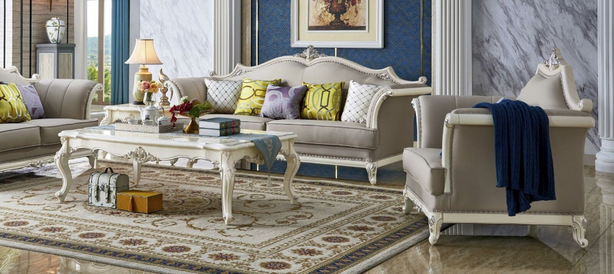 Klassischer Tisch Couchtisch Beistelltisch Sofa Barock Design Wohnzimmer