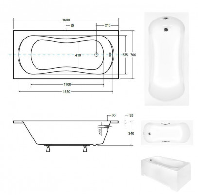 Badewanne Eckwanne Eck 150*70 cm Acrylwanne Wanne Bad Eckbadewanne