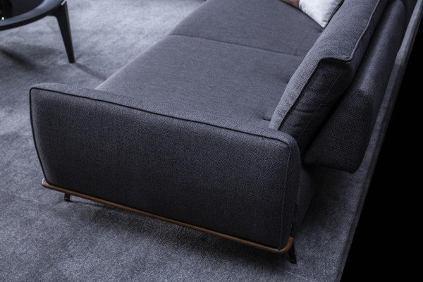 Graues Polstersofa Moderner Dreisitzer Wohnzimmer Textilsofa Luxus Neu