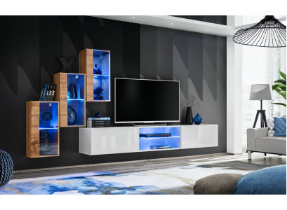 3x Wandschrank Wohnzimmermöbel Wohnwand 210 cm Einrichtung Luxus TV-Ständer