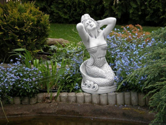 Meerjungfrau Wasser Figur Statue Figuren Skulptur Garten Dekoration