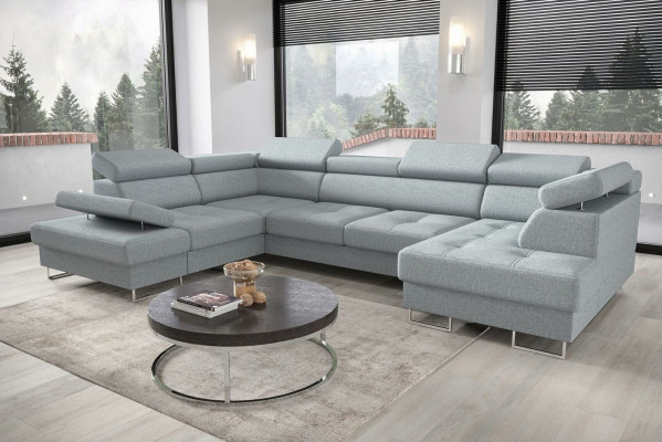 Textil Sofa Ecksofa Sofa Couch Polster Wohnlandschaft Leder Sofas Couchen U Form