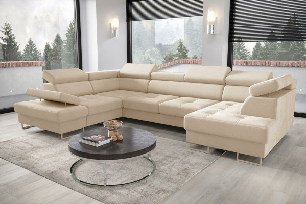 Textil Sofa Ecksofa Sofa Couch Polster Wohnlandschaft Leder Sofas Couchen U Form