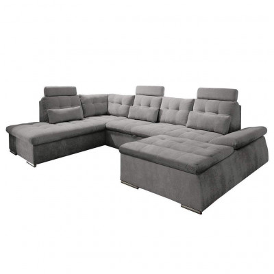 Ecksofa U-Form Sofa Wohnlandschaft Garnitur Bettfunktion Polster Design