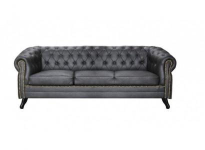 Chesterfield Sofagarnitur Sofa 3+1+1 Couch Polster Set Sofas Couchen Leder Stoff