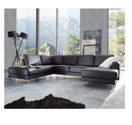 Ecksofa Sofa Couch Polster Wohnlandschaft Deko Leder Eck Sofas Garnitur