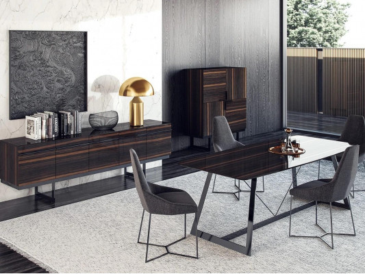 Esszimmer Set 7tlg Luxus Esstisch 4x Stühle Design Kommode Sideboard Neu