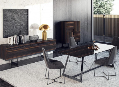 Esszimmer Set 7tlg Luxus Esstisch 4x Stühle Design Kommode Sideboard Neu