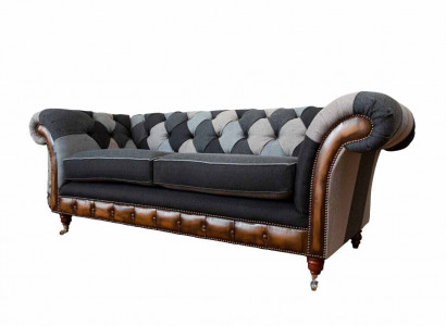 Design Polster Sofa 3 Sitzer Couch Luxus Klassische Textil Chesterfield