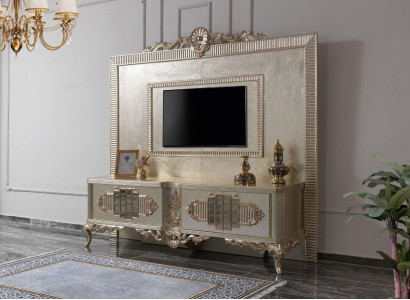 Lowboard TV Ständer Sideboard RTV Holz Gold Wohnzimmer Tisch Luxus