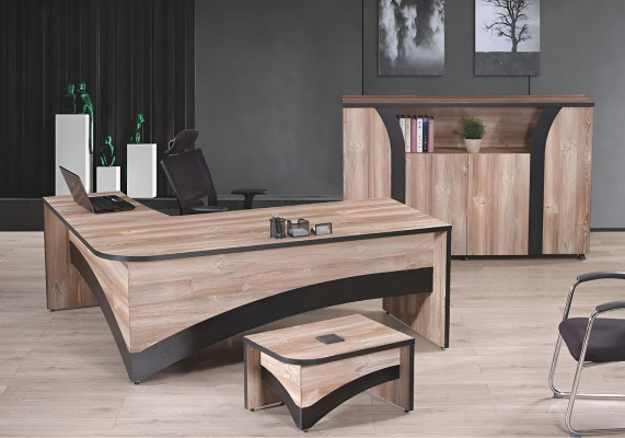 Büromöbel Komplettbüro Eckbürotisch Büro Bürotisch 3tlg Holz Braun