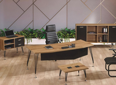 Luxus Möbel Büro Arbeitszimmermöbel Schreibtisch Set 4tlg Holz Schwarz