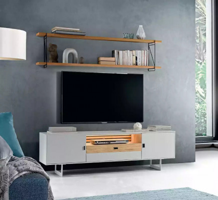 Wohnwand TV Wand Holz Modern Stil Regal Wohnzimmer Möbel rtv tv Ständer