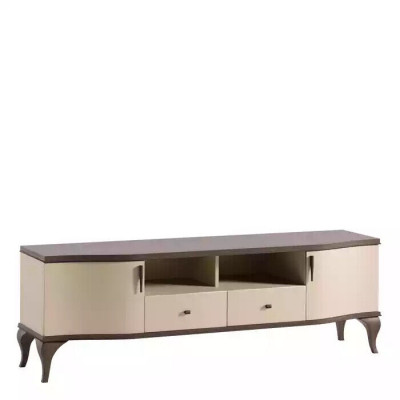 Wohnzimmer Möbel Wohnwand tv Ständer Wandregal Holz beige Modern Sideboard