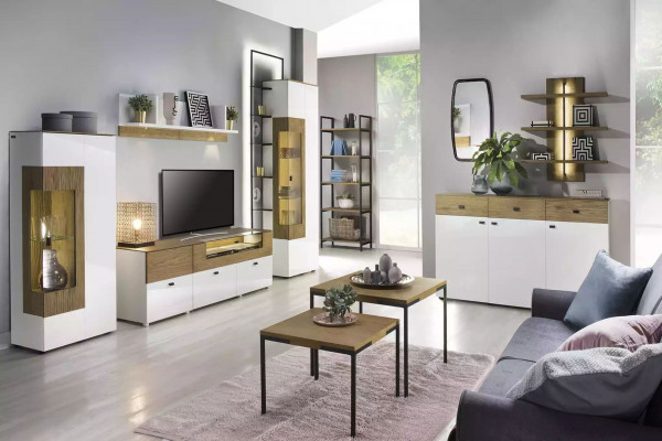 Design Wandschrank Regal Wand Regale Wohnzimmer TV-Ständer Holz