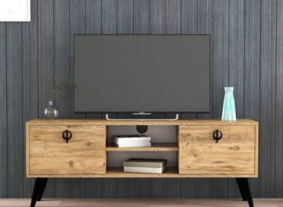 Braun Wohnzimmer TV-Lowboard Sideboard RTV Modern Design Rechteck Form