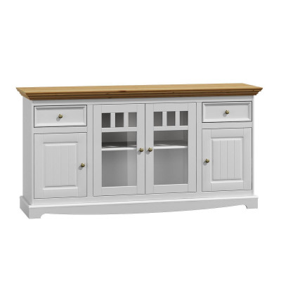 Vitrinenschrank Küchenbüfett Landhaus Regal Anrichte Schrank Buffet Vitrine neu