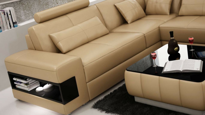 Ecksofa L Form Sofa Couch Polster Ecksofas Wohnlandschaft Ledersofa