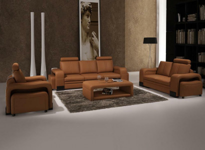 Ledersofa Sofagarnitur 3+2+1 Sitzer Deko Set Garnitur Polstersofa Couch