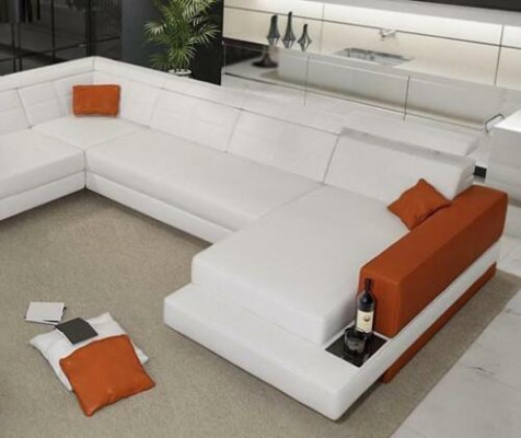 Designer Garnitur Eckgarnitur Wohnlandschaft U-Form Couch Ecksofa Polster