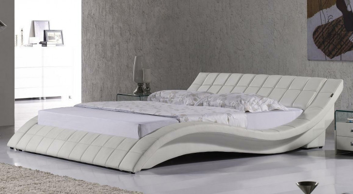 Designer Polsterbett Weiß Bett Betten Lederbett Doppelbett Ehebett Designerbett