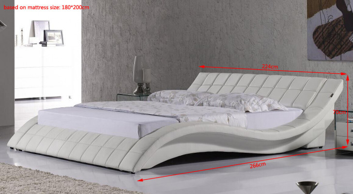 Designer Polsterbett Weiß Bett Betten Lederbett Doppelbett Ehebett Designerbett