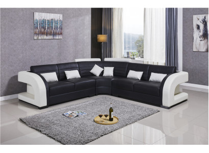 Garnitur Wohnlandschaft L-Form Neu Designer Sofa Couch Ecksofa + Hocker Polster