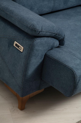 Sofa Couch Wohnzimmer Modern Möbel Dreisitzer Blau Polstersofa Design