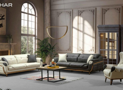 Sofagarnitur 3+3+1 Sitzer Gruppe Sofa Sessel Sofas Klassisches Set