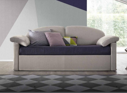 Design Sofa 3 Sitzer Couch Polster Luxus Textil Zweifarbig Italienische Möbel