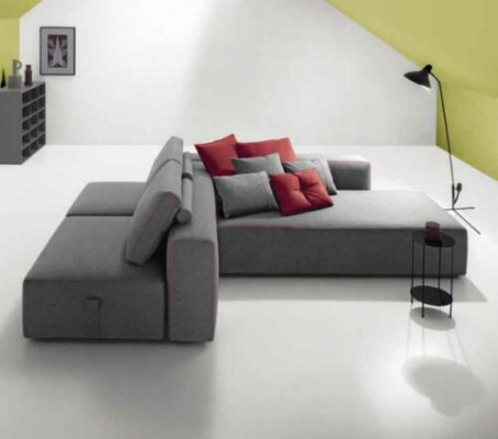 Sofa L-Form Textil Couch Ecke gepolstert Sitz Sofa Wohnzimmer modern alfitalia