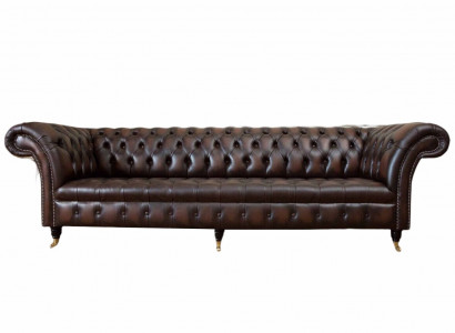 Chesterfield 4 Sitzer Leder Wohnzimmer Design Couchen Sofa Möbel Neu