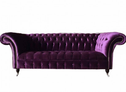 Chesterfield 3 Sitzer Design Sofa Polster Sitz Stoff Luxus Couchen Neu