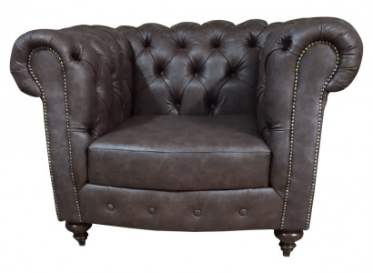 Chesterfield Sessel Couch 1 Sitzer Leder Lounge Sitz Luxus Einsitzer