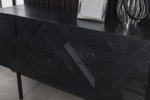 Schwarz Kommode Sideboard Schrank Anrichte Kommoden Schränke 138cm Möbel