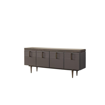 Sideboard Anrichte Holzschrank Kommode Schrank Holz Grau Wohnzimmer