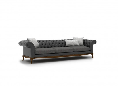 Wohnzimmer Sofa Couch Viersitzer Grau Einrichtung Designer Polstermöbel