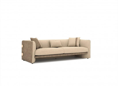 Beige Luxus Polstermöbel Modern Desing Dreisitzer Sofa Wohnzimmer Einrichtung