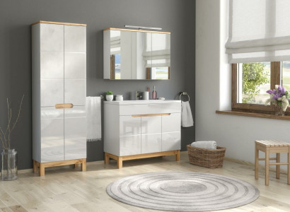 Design Badezimmer Möbel Bad Set Garnitur Schrank Waschbecken Badmöbelsets 3tlg.