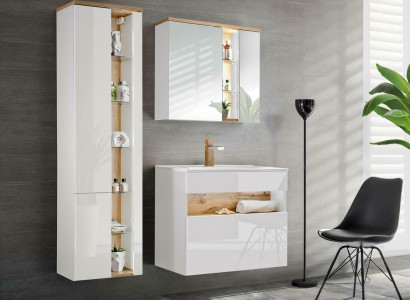 Design Badezimmer Möbel Bad 3 tlg. Set Garnitur Deko Schrank Waschbecken