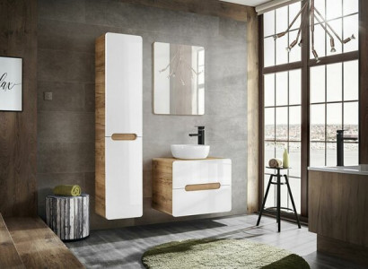 Design Badezimmer Möbel Bad Garnitur Schrank Waschbecken Beleuchtung